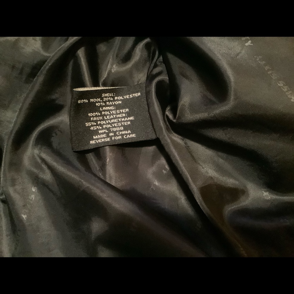Miss sixty black wool academia jacket coat medium button down belted mid length - Picture 4 of 5